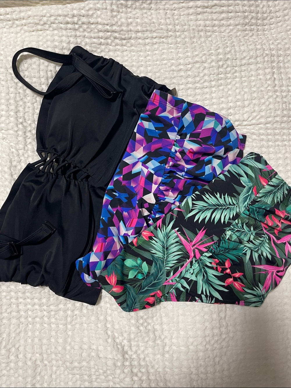torrid Black & Tropical Print Swim Skorts Pack